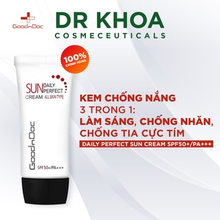[CHÍNH HÃNG] Kem chống nắng trắng sáng mịn màng GoodnDoc Daily Perfect Sun Cream SPF 50