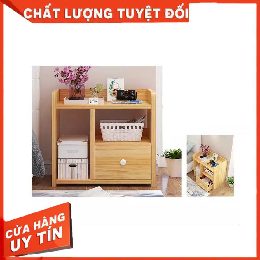 Tủ đầu giường trang trí phòng ngủ chất liệu gỗ công nghiệp phủ melamin bóng láng chống ẩm mốc