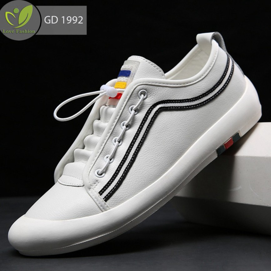 Giày Nam Màu Trắng Buộc Dây , Sneaker Nam Size Từ 38 Đến 44 GD1992