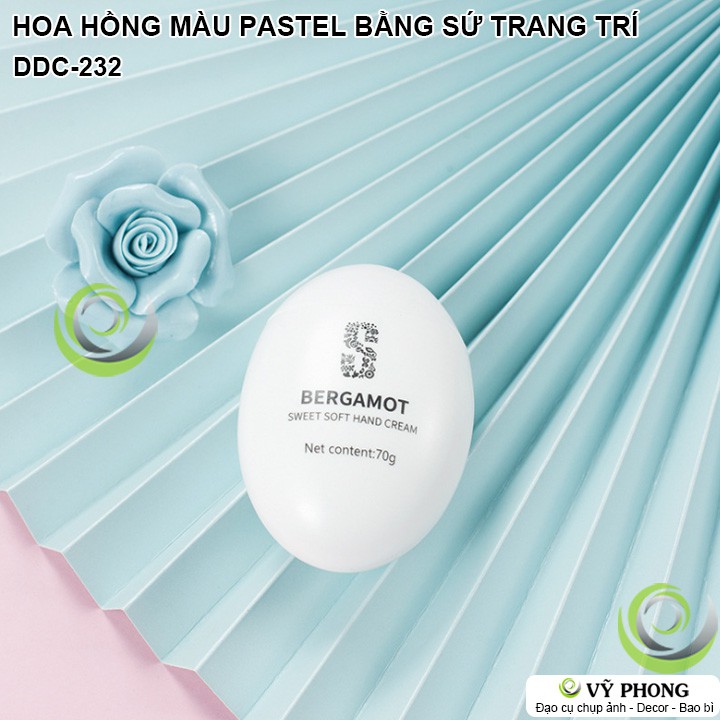 HOA HỒNG SỨ MÀU PASTEL PHONG CÁCH BẮC ÂU TRANG TRÍ TRƯNG BÀY ĐẠO CỤ CHỤP ẢNH SẢN PHẨM INS DDC-232