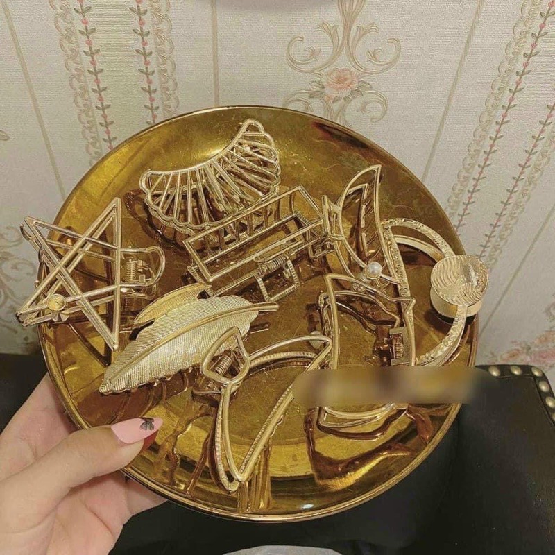 SET 8 KẸP TÓC ÁNH VÀNG HÀN QUỐC KẸP TO ĐẸP SIÊU BỀN