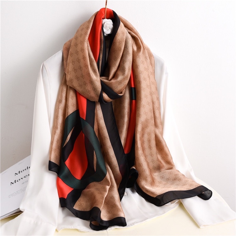 Khăn choàng cổ lụa cao cấp đi biển size 90x180cm - Maben