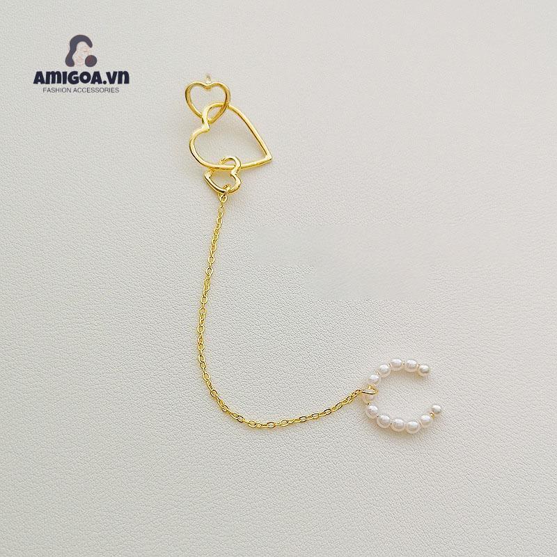 ✨✨Khuyên Kẹp Vành Tai Tua Rua Hình Trái Tim Thời Trang Cho Nữ