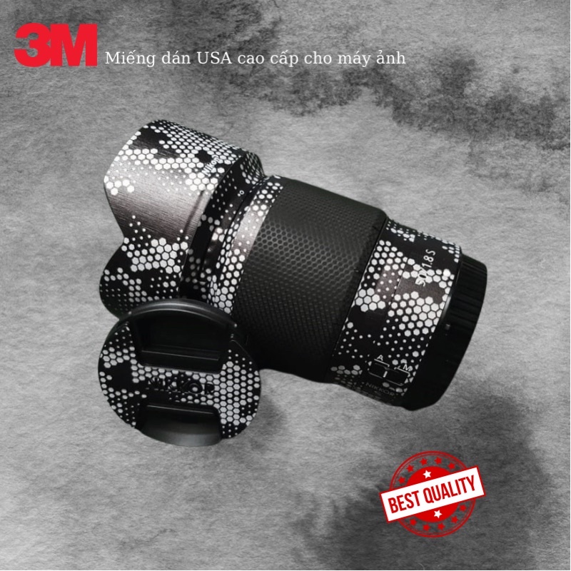 Miếng Dán Skin Máy Ảnh 3M - Mẫu White mamba vân nổi - Cho máy ảnh Canon Mirroless và ống kính