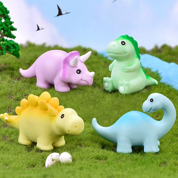 Mô hình tượng khủng long trang trí tiểu cảnh, nhà mô hình, bonsai, chậu sen đá