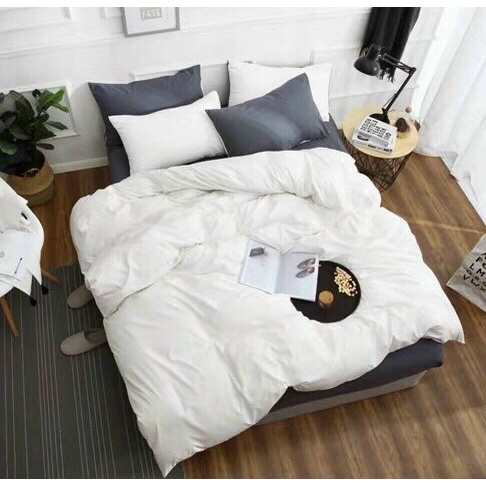 Bộ chăn ga gối Poly Cotton đơn sắc cho người đơn giản (Tặng vỏ gối ôm) - poly một màu, miễn phí bo chun