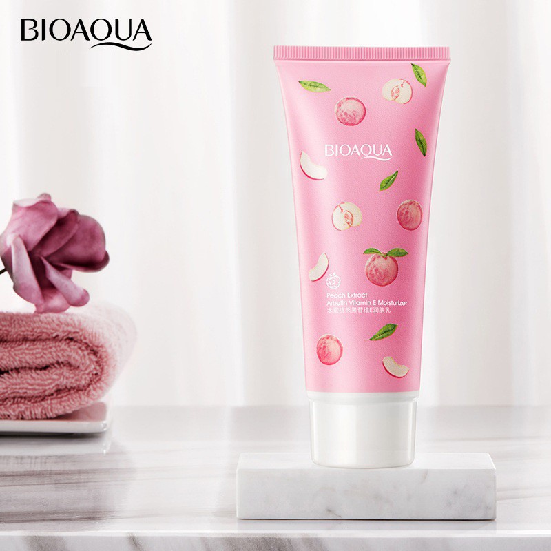 Lotion dưỡng trắng body đào tươi Bioaqua Peach Extract Arbutin Virtamin E Moisturizer Cấp Ẩm, làm mịn da - Hanayuki Asia