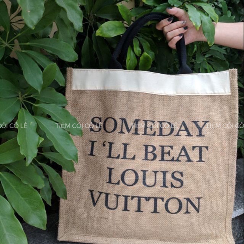 Túi canvas đi biển Someday, túi cói chữ nhật bên trong có vải lót - Tiệm Cói Cô Lê