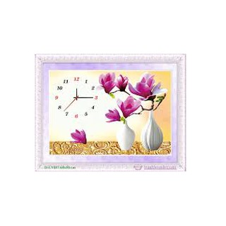 Tranh Đính Đá Hoa Ngọc Lan Tím LV057,68x50cm,chưa đính