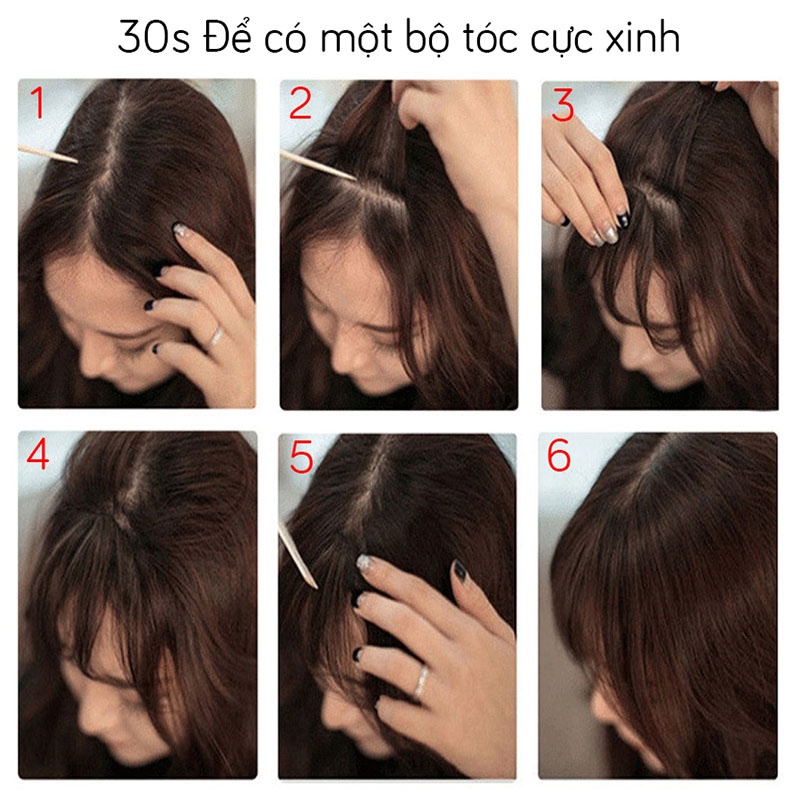 Tóc mái ngố giả phong cách Hàn Quốc, tóc mái giả ngố dày xinh xắn cho nữ TG5