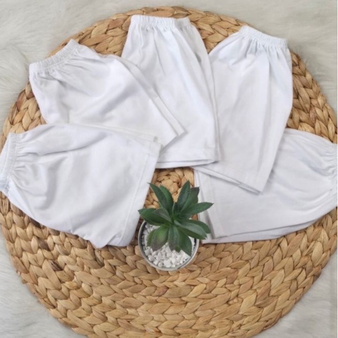 COMBO 10 QUẦN NGẮN MÀU TRẮNG COTTON 100% DÀNH CHO BÉ TRAI VÀ BÉ GÁI