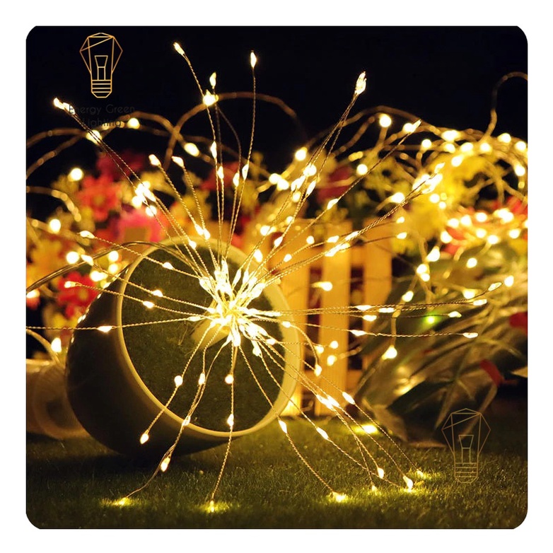 Bộ 10 Dây Đèn Energy Green Lighting Led Pháo Hoa 8 Chế Độ Nháy Dài 10m Gồm 1200 Bóng - Bảo Hành 12 Tháng