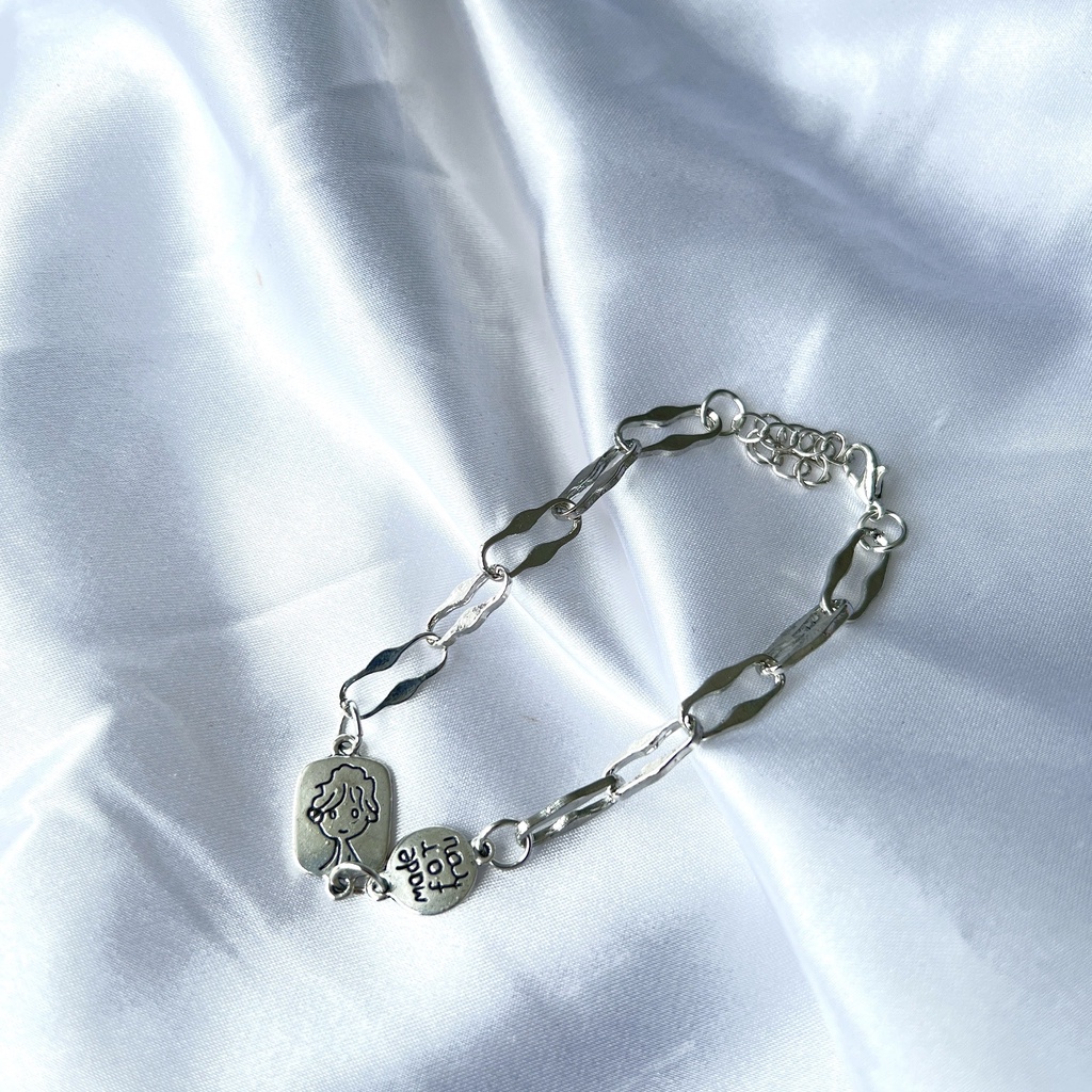 Vòng tay, lắc tay thép Titan không gỉ sợi xích mặt cute thời trang cá tính unisex CyberH VTĐ01 | BigBuy360 - bigbuy360.vn