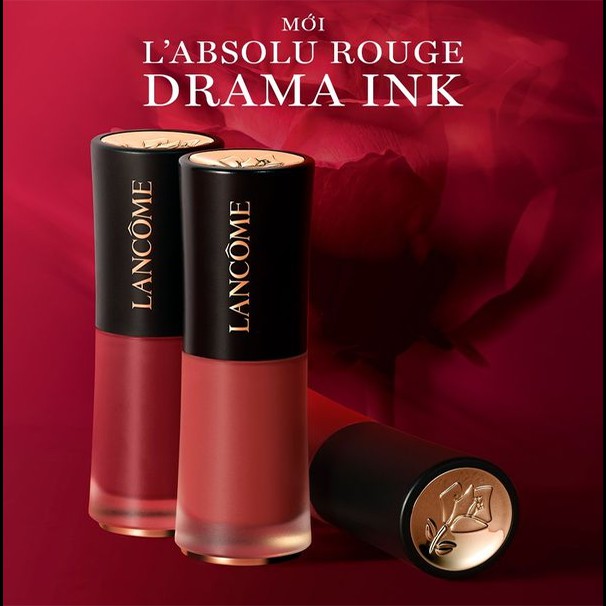 Son kem lì Lancome L'Absolu Rouge Drama Ink 6ml, Son kem Lancome Hàng Chính Hãng