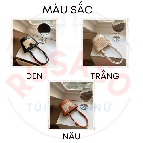 Túi xách nữ đeo vai kẹp nách vintage hót trend 2022 đi chơi đi biển ROSASO TX89