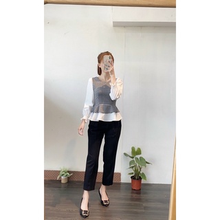 Áo peplum kẻ ziczac