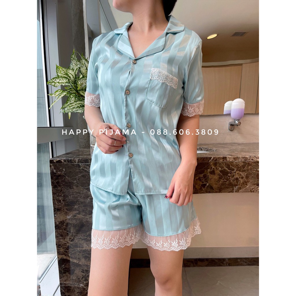 Pijama, Đồ Bộ Gấm Nhũ Tơ 📣 FREE SHIP 📣 Viền Ren Cực Xinh