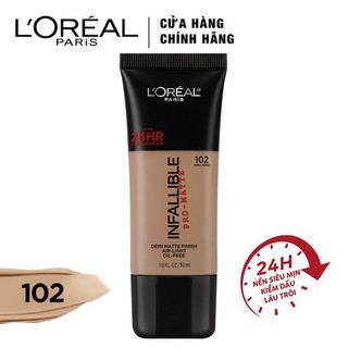Kem nền mịn lì, lâu trôi L'Oreal Paris Infallible Pro-Matte 24HR Foundation 30ml (Đủ Màu) (Chính hã