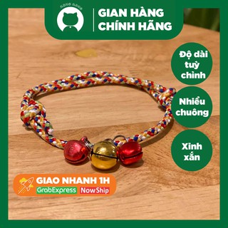 Vòng cổ đáng yêu cho mèo 3 chuông xinh xắn có thể điều chỉnh độ dài phù hợp mèo mọi lứa tuổi