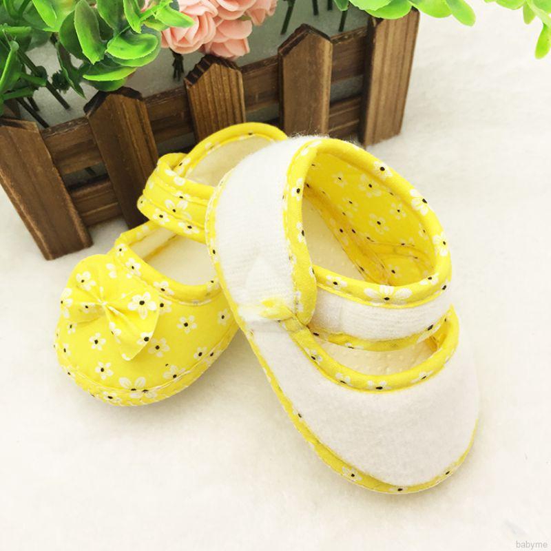 Giày cotton đế mềm chống trượt cho bé gái từ 0-18 tháng tuổi