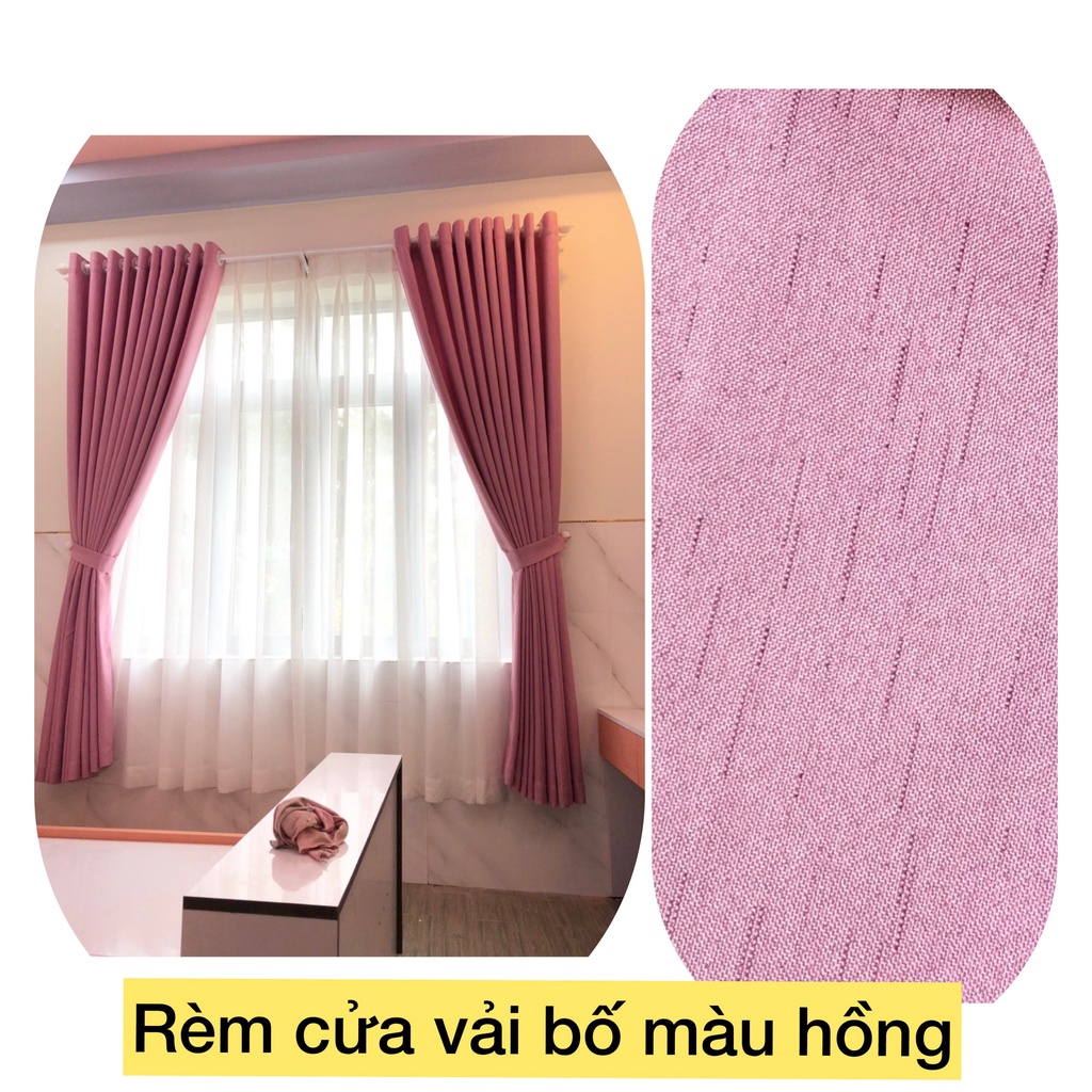 [RÈM CỬA HỒNG] Rèm cửa sổ rèm vải BỐ HỒNG PASTEL- Sẳn khoen- nhiều kích thước lựa chọn ( sản phẩm như hình 100%)