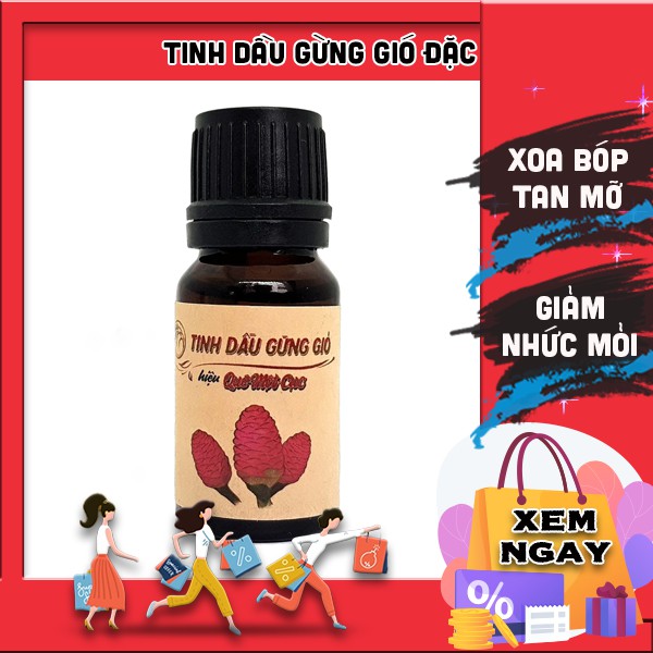 Tinh dầu gừng gió [HÀNG CAO CẤP] giảm nhức mỏi xương khớp chiết tách đặc biệt QUÊ MỘT CỤC 10ml (handmade)