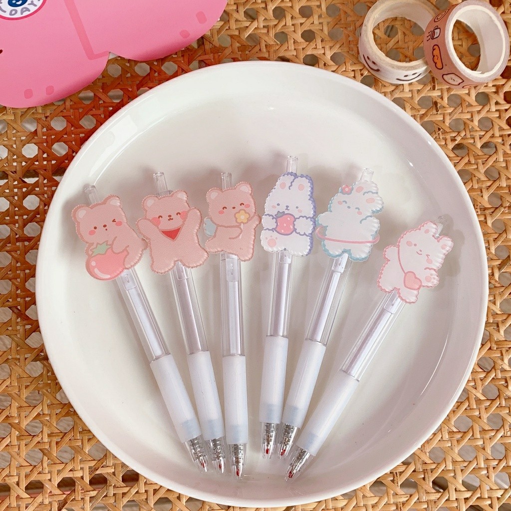 Bút Bi Bấm Dễ Thương Bút Gel Mực Đen 0.5mm