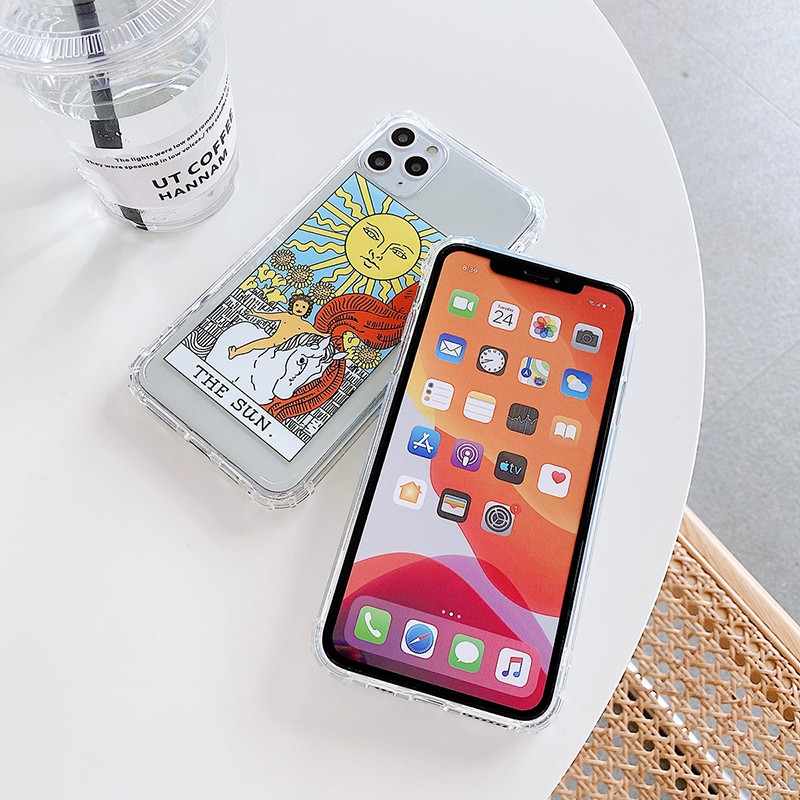 Ốp Điện Thoại TPU Mềm Trong Suốt In Hình Lá Bài TAROT Cho Iphone 11 Pro SE 2020 6 6S 7 8 Plus X XS MAX XR