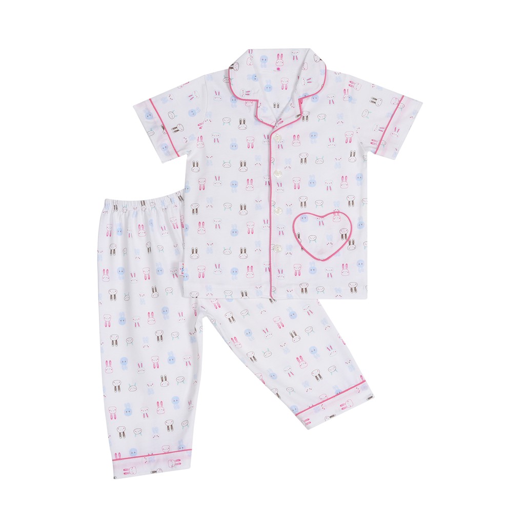 Bộ pyjamas tay ngắn bé gái 1149- HELLO BB