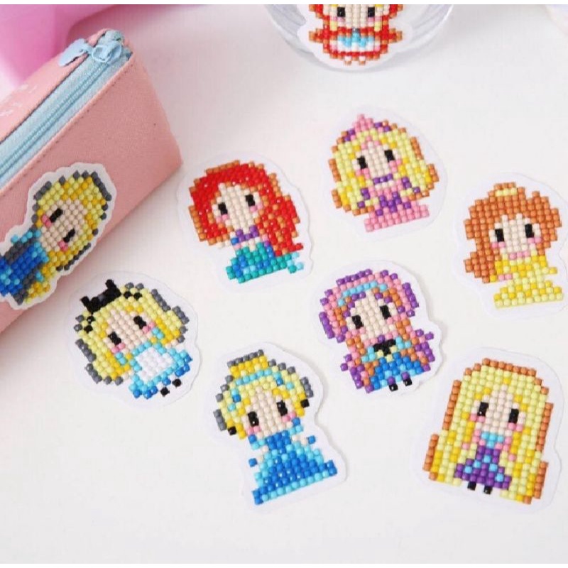 1 Hộp 4 Tranh Sticker Đính Đá Mini Thủ Công Hoạ Tiết Dễ Thương Cho Người Mới Bât Đầu