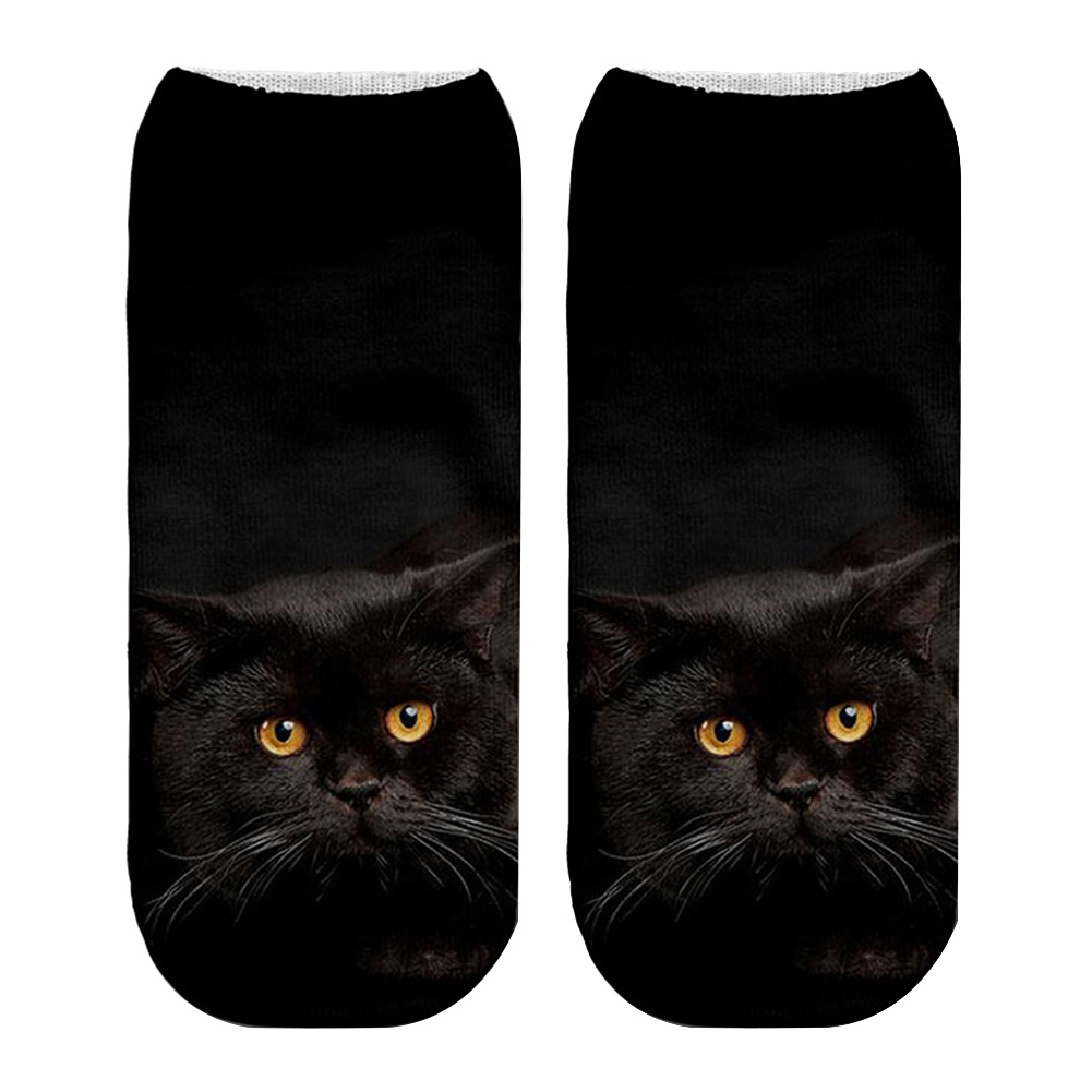 Vớ Cổ Ngắn In Hình Mèo 3d Dễ Thương Cho Nữ