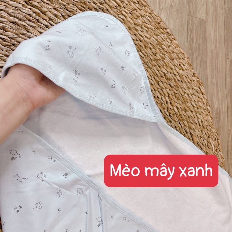 Khăn ủ sơ sinh MioMio 2 lớp thu đông ( Tấm quấn Mio, chăn ủ mio) 80x80cm