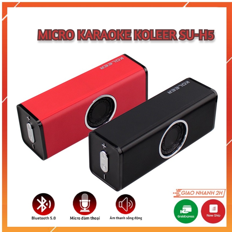 Loa Bluetooth Koleer SU-H5 Không Dây Cầm Tay Bass Lớn Nghe Nhạc Hay, Thiết Kế Sang Trọng, Hỗ Trợ Cắm Usb Thẻ Nhớ.