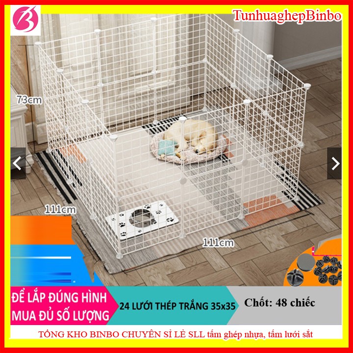 [BINBO] Tấm lưới ghép quây chuồng chó mèo, thú cưng 2-3 tầng