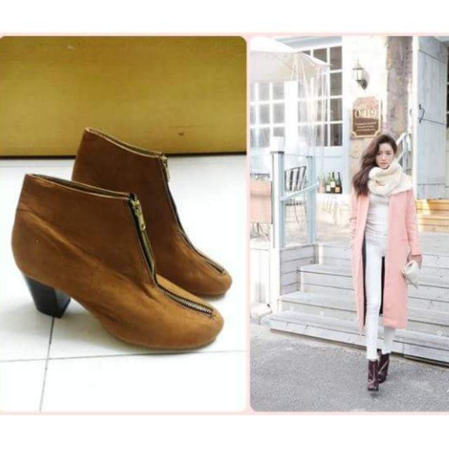 Ankle Boot VNXK khóa kéo kim loại