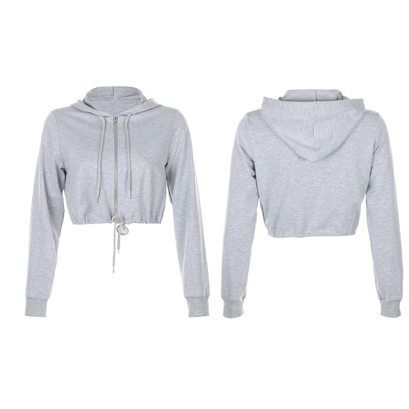 Áo hoodie lửng tay dài màu sắc trẻ trung cá tính cho nữ
 | BigBuy360 - bigbuy360.vn