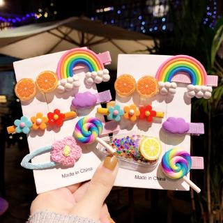 【LOK02】Cute Fruits Flowers Kids Hairpin Fashion Korean Elements Candy Color Headwear Set kẹp tóc