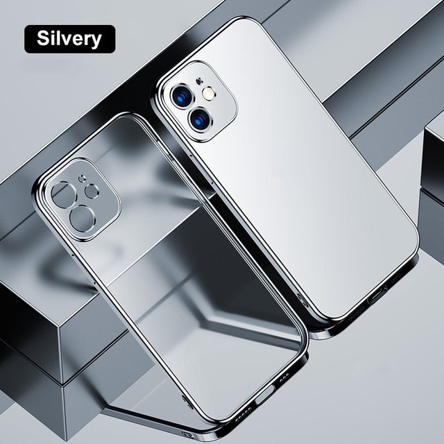 Ốp Lưng Trong Dẻo Mạ Màu cho iPhone 12 11 Pro Max 12 Mini