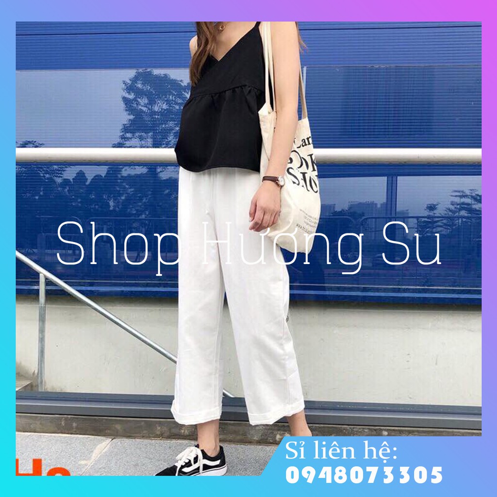 Set Áo 2 Dây BabyDoll Phối Quần Dài Ống Suông-HươngSu-(S004)
