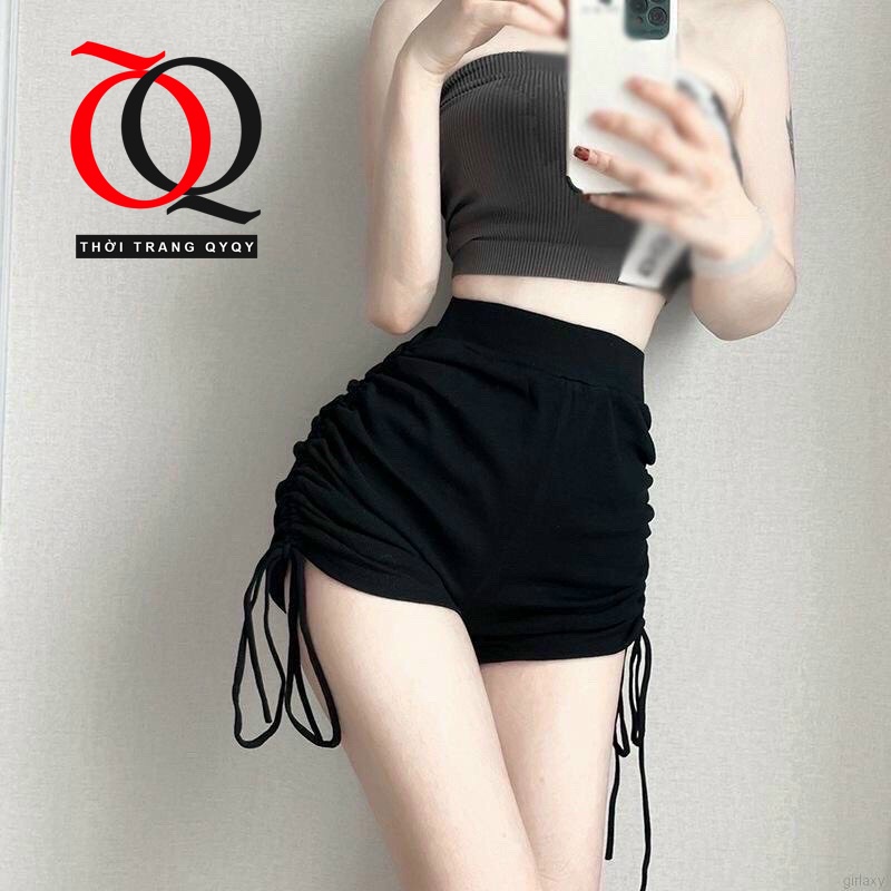 Quần đùi nữ RÚT DÂY QYQY quần short ngắn cạp chun chất thun lạnh co dãn,Ôm Dáng Nâng Mông Tôn Vòng 3 | BigBuy360 - bigbuy360.vn
