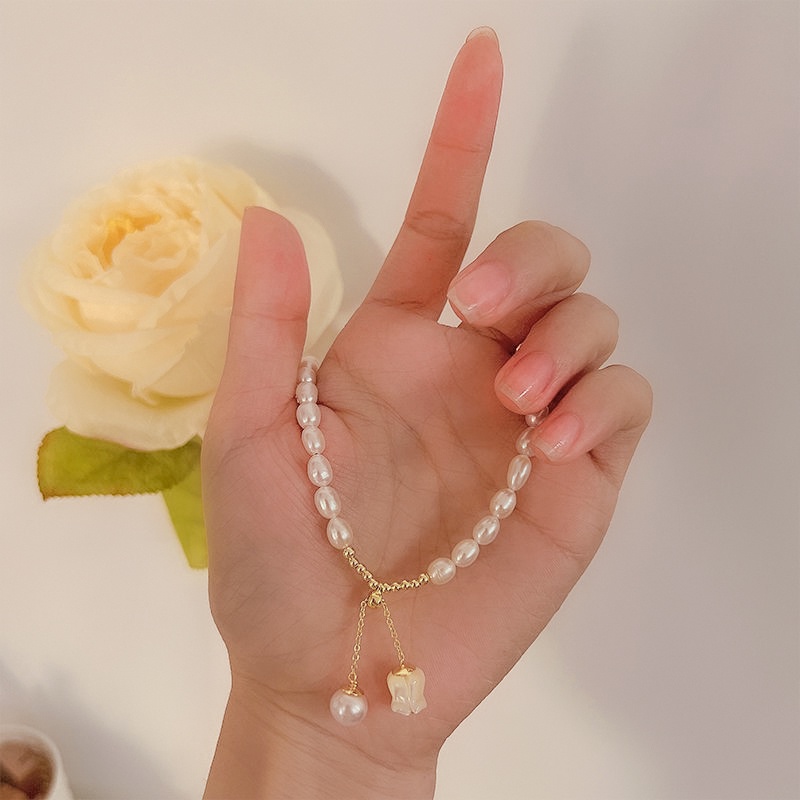 Vòng Tay/Vòng Tay Đính Ngọc Trai/Hoa/Vỏ Sò Cá Tính Thời Trang Retro Hàn Quốc