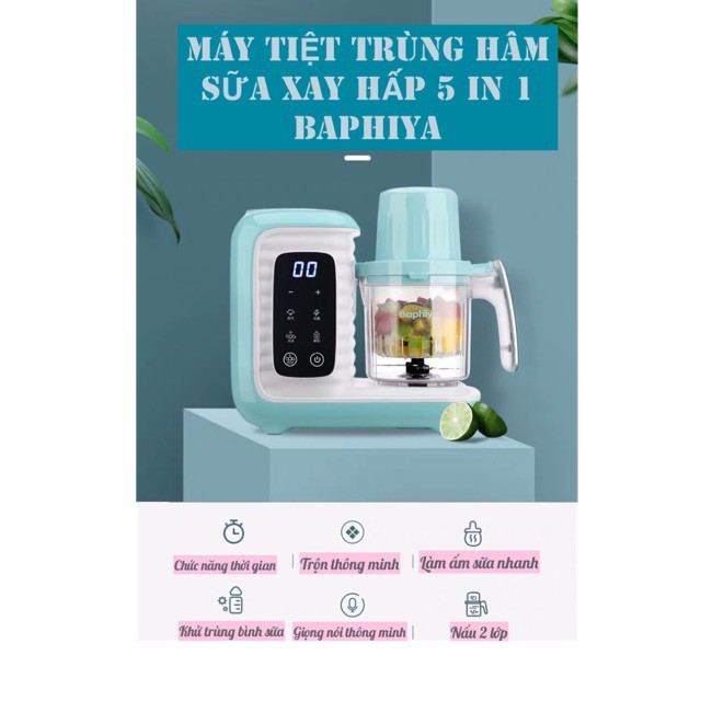 Máy hấp và xay thức ăn đa năng. Máy chế biến đồ ăn dặm cho bé cao cấp Baphiya T730 BẢO HÀNH 1 NĂM