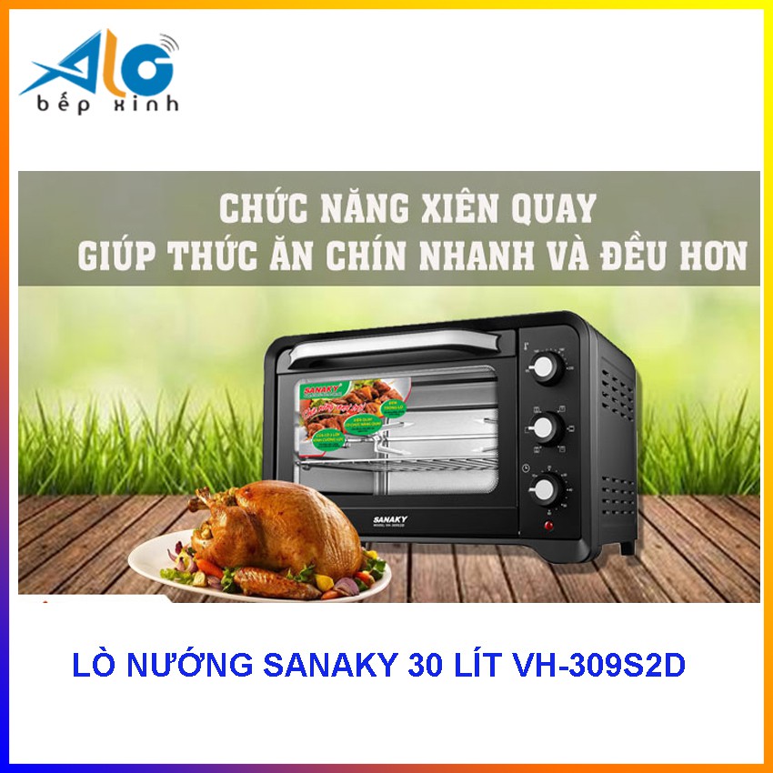 LÒ NƯỚNG SANAKY 30 LÍT - MÀU ĐEN - TIẾT KIỆM ĐIỆN - ALO BẾP XINH