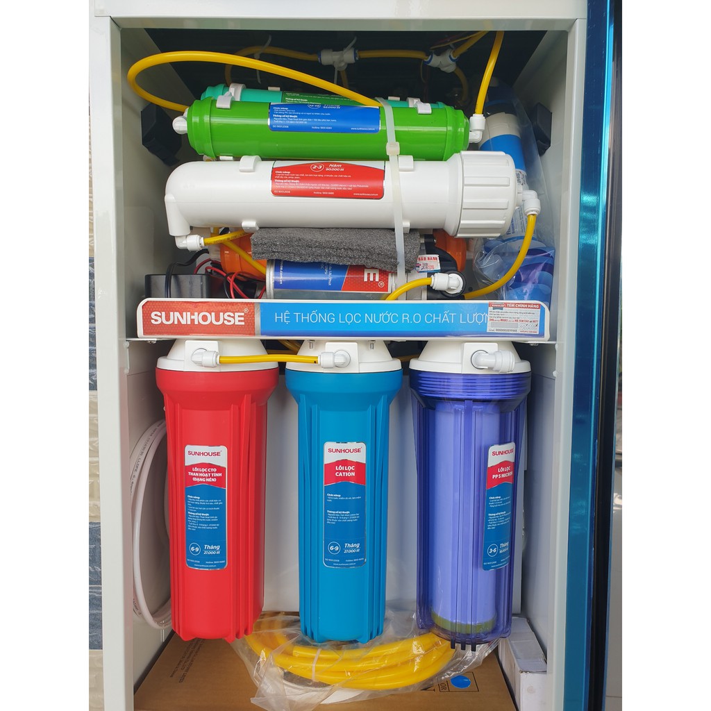 Máy lọc nước RO nóng lạnh 2 vòi SUNHOUSE SHR76210CK 10 cấp lọc