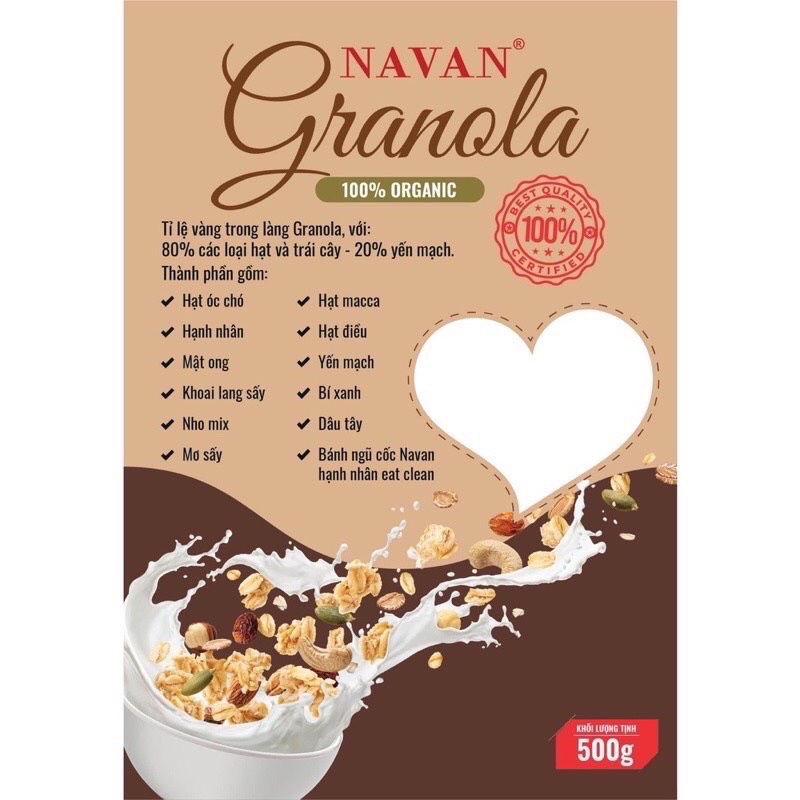 Ngũ cốc hạt Granola Navan dinh dưỡng lợi sữa Date mới nhất