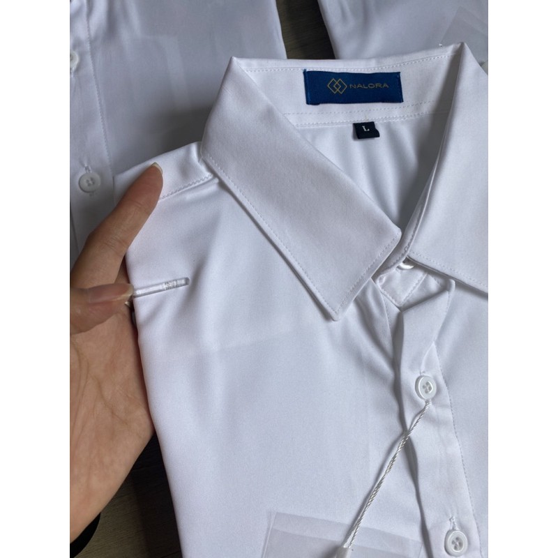 ÁO SƠ MI NỮ TRẮNG CỔ BẺ CÔNG SỞ