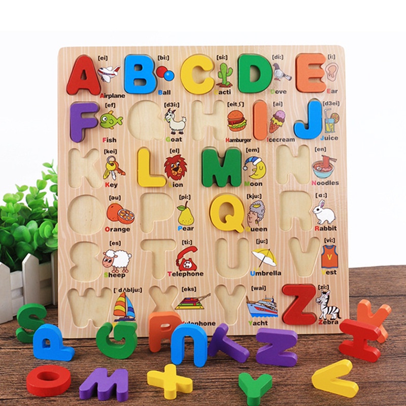 Bộ 3 Bảng Song Ngữ Đầy Đủ Bảng In Hoa In Thường Và Số Đếm Cho Bé Bằng Gỗ An Toàn