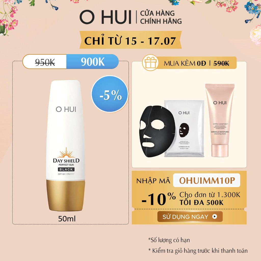 Kem chống nắng OHUI Day Shield Perfect Sun Black SPF50+ PA++++ 50ml/80ml | BigBuy360 - bigbuy360.vn