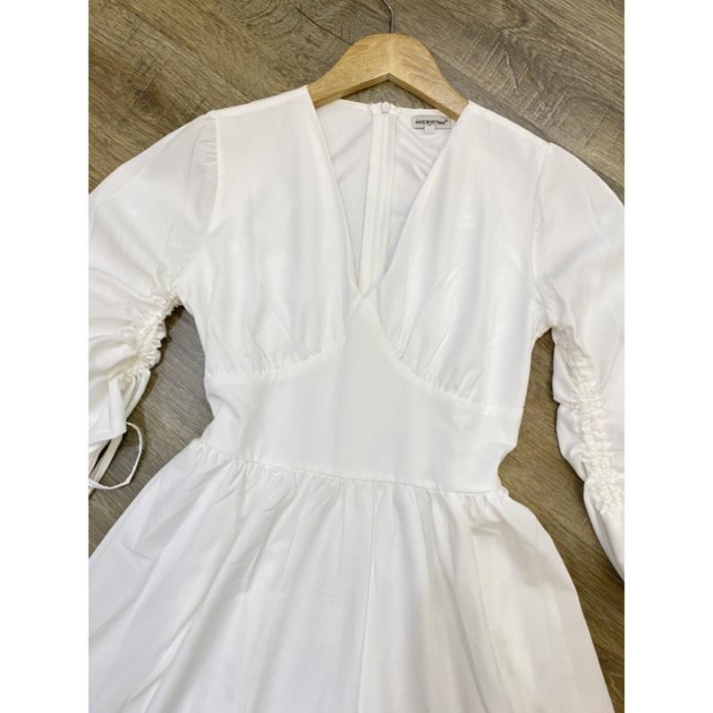 Đầm thiết kế nữ trắng dễ thương chất vải đẹp may 2 lớp mã [MO CHI  ྇