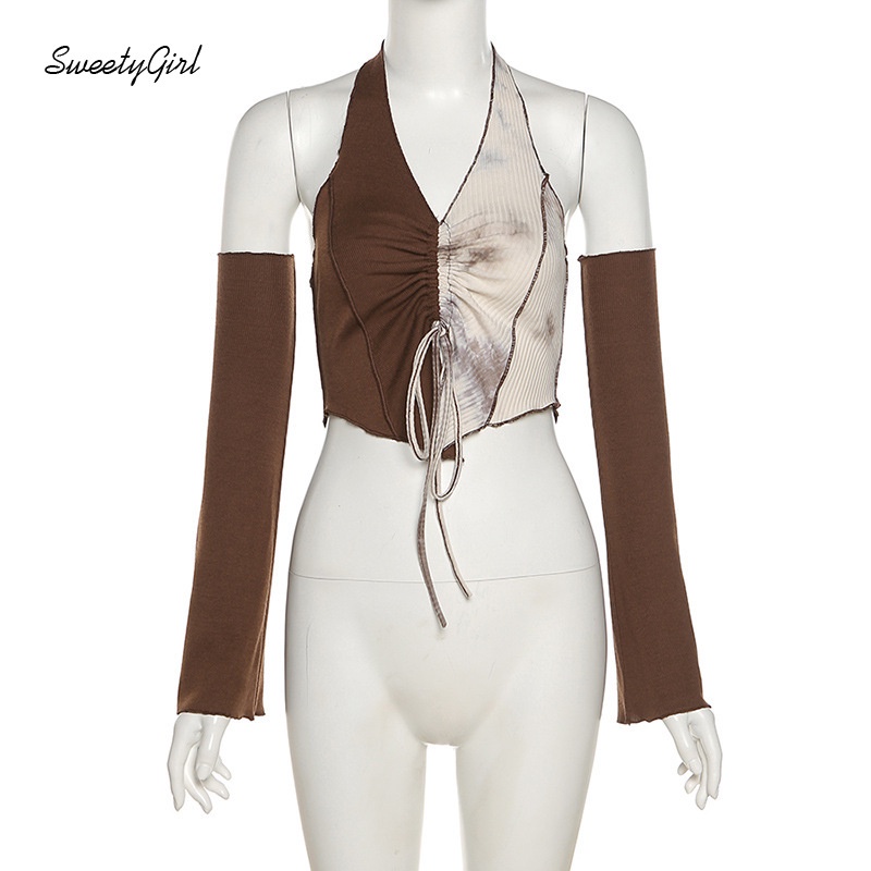 Áo Tank Top Hai Dây Cổ Chữ V Ôm Eo Phối Màu Tương Phản Thời Trang 2022 Cho Bạn Gái